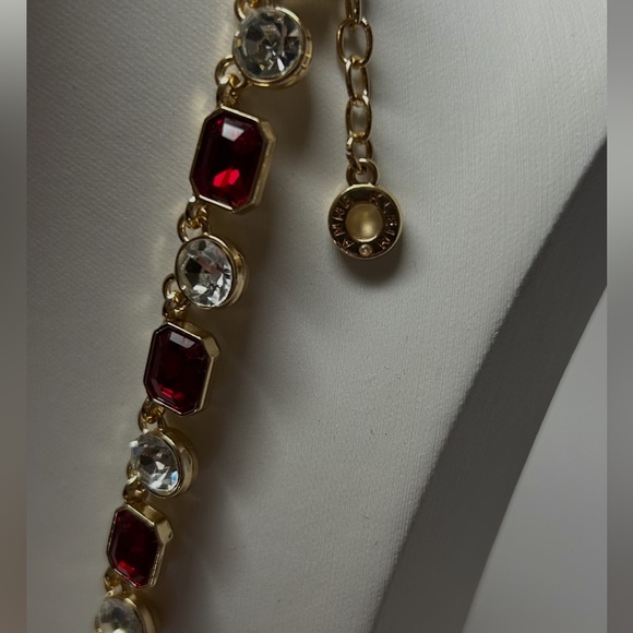 Anne Klein Burgundy and Gold Necklace - Picture 8 of 9